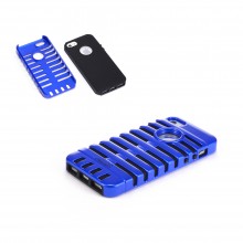 Walleva Blue Shock Resistant Case For iPhone 5/5S - Microphone-Style